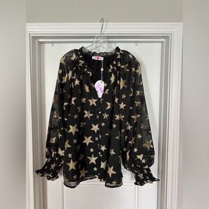 Buddy Love Black Top with Gold Accents